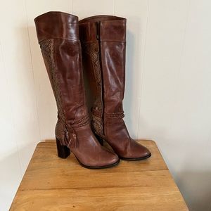 Italian leather and snakeskin boots